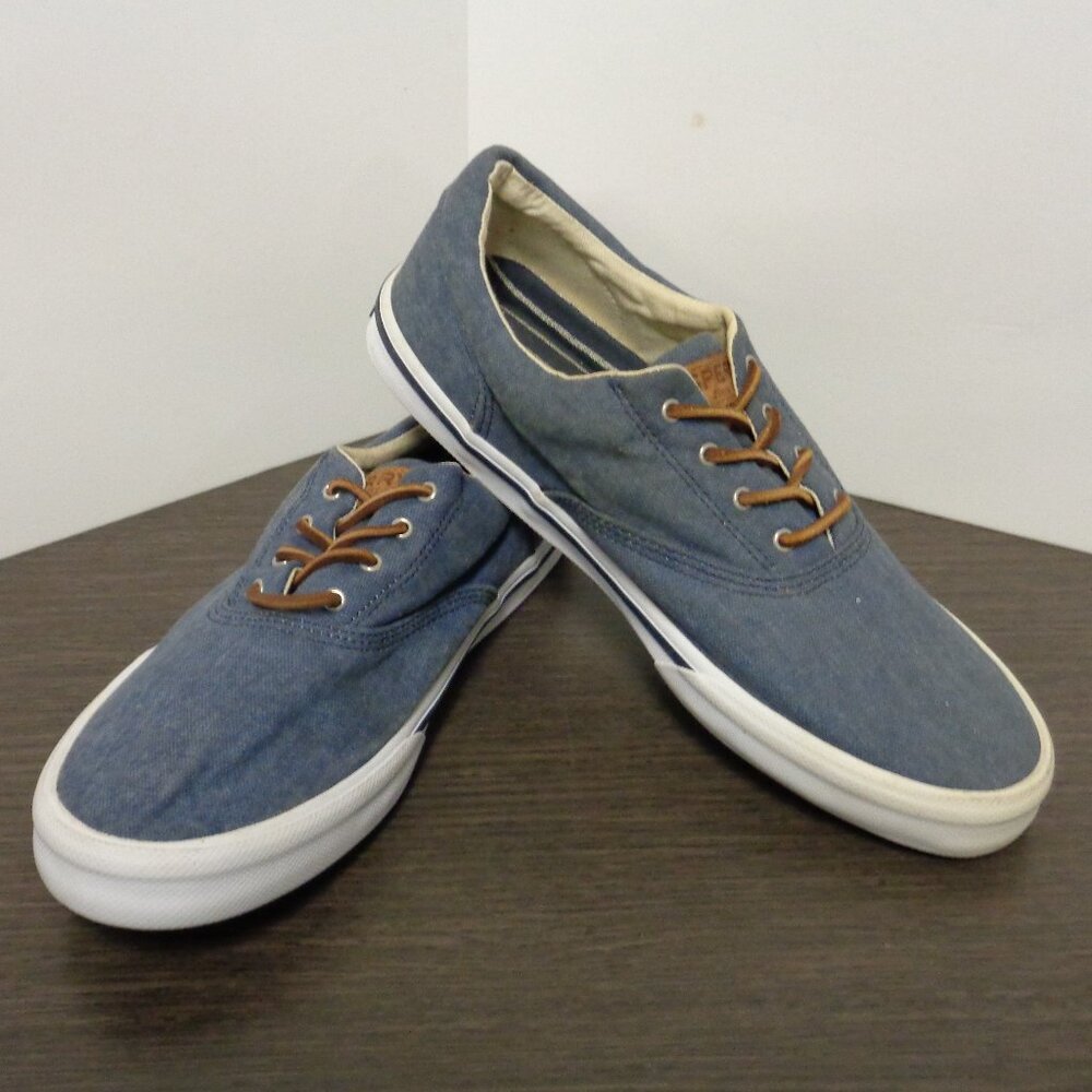 Brand New Sperry Mens Striper II STS16797 Blue Lace Up Sneakers. Size 10. F53